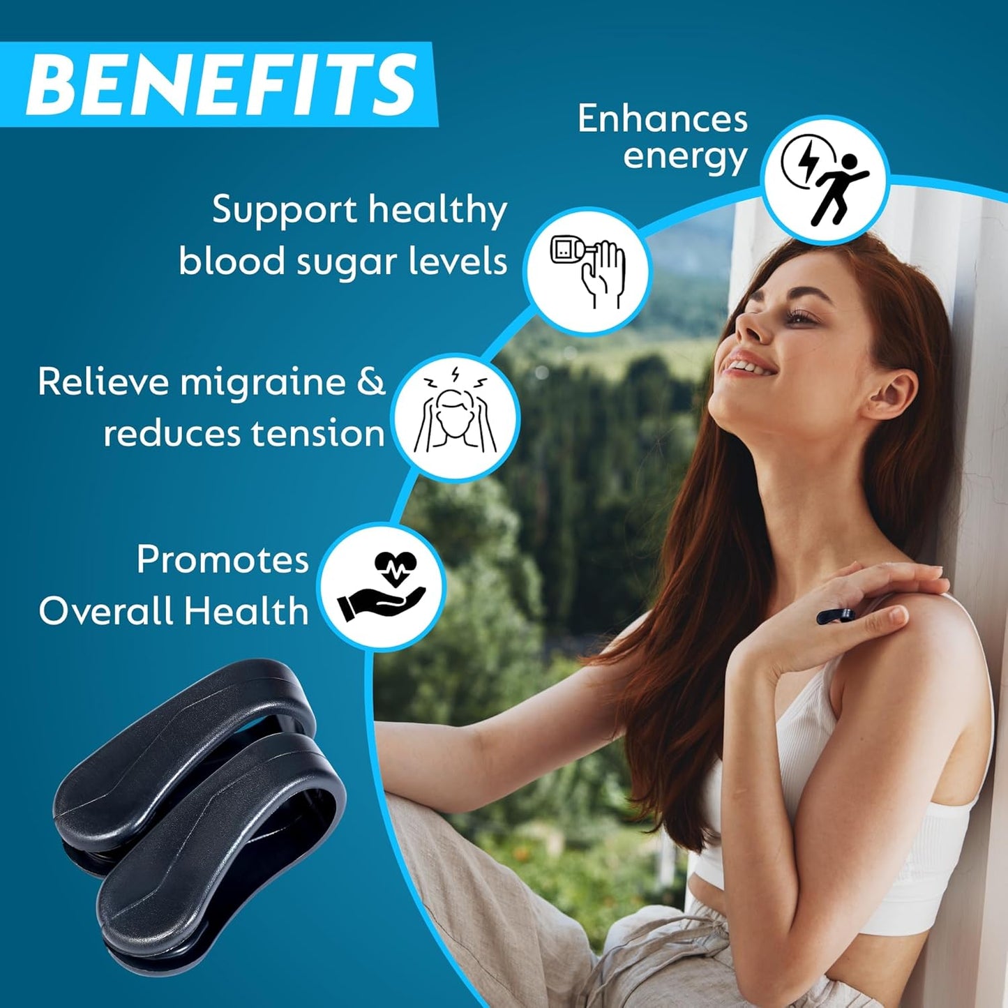 Sugar Control Acupressure Clip for Diabetics Sugar Control LI4 Acupressure Point Clip Headache Relief Products Migraine &Tension Relief